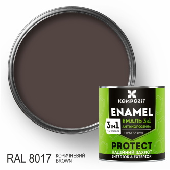 Емаль Kompozit антикорозійна 3 в 1 коричневий шовковистий мат 0,75 кг